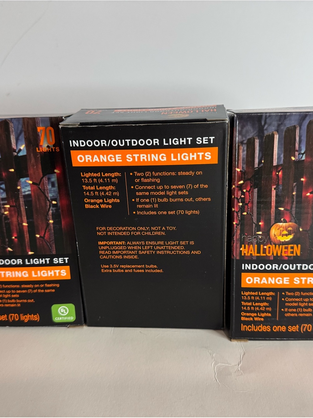 Orange Indoor/Outdoor String Lights - 70-Bulb Halloween Party Set
